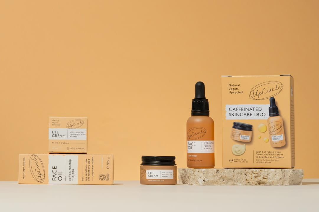 A counter top with a variety of products on it on Purely Polished